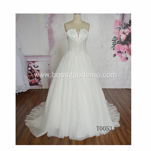 off shoulder sleeveless detachable lace appliques 3d lace designer wedding dress ball gown